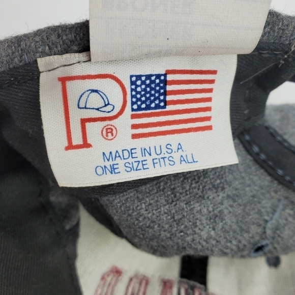 Vtg Broner Harvard Baseball Cap Hat 1-Sz Snapback Gray Blue Red  Logo USA Made - Picture 8 of 10